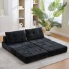 Klappsofa Bett mit Kopf- & Lendenkissen, multifunktionales Schlafsofa, 2-in-1 Faltsofa mit hochdichtem Schaumstoff,Schwarz Bild 5
