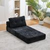 Klappsofa Bett mit Kopf- & Lendenkissen, multifunktionales Schlafsofa, 2-in-1 Faltsofa mit hochdichtem Schaumstoff,Schwarz Bild 3