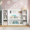 Kinderregal, Bilderbuchregal mit Stauraum, Kinderschrank & Kinderbuchregal, Holzmöbel für Kinderzimmer, Weiß, 140 x 30 x 95 cm Bild 5