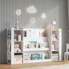 Kinderregal, Bilderbuchregal mit Stauraum, Kinderschrank & Kinderbuchregal, Holzmöbel für Kinderzimmer, Weiß, 140 x 30 x 95 cm Bild 2