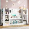 Kinderregal, Bilderbuchregal mit Stauraum, Kinderschrank & Kinderbuchregal, Holzmöbel für Kinderzimmer, Weiß, 140 x 30 x 95 cm Bild 3