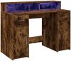 vidaXL LED-Schreibtisch Räuchereiche 120x55x91 cm Holzwerkstoff 3309415 Bild 5