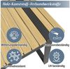 MODFU Gartenlounge-Set 6-Sitzer 2-in-1 mit Tisch, Pollywood, verstellbar, (Set, 3-tlg, Eckgruppe in Grau/Schwarz, pflegeleichte Tischplatte), Verstellbare Rückenlehnen, Stahlrohr, mit Esstisch, Bank & Sofa Bild 4
