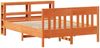 vidaXL Massivholzbett ohne Matratze Wachsbraun 140x200 cm Kiefernholz 3306266 Bild 3