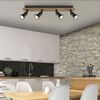 Deckenleuchte, Holz, bewegliche Spots, L 50 cm Bild 4