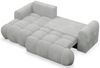 Selsey 'Ombo Mini' Ecksofa mit Schlaffunktion, Bettkasten und Plüsch-Bezug, Hellgrau, links Bild 4