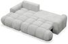 Selsey 'Ombo Mini' Ecksofa mit Schlaffunktion, Bettkasten und Plüsch-Bezug, Hellgrau, links Bild 4
