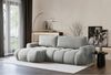 Selsey 'Ombo Mini' Ecksofa mit Schlaffunktion, Bettkasten und Plüsch-Bezug, Hellgrau, links Bild 3