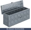 Aluminiumbox mit Deckel - Abschließbar | Alubox Deichselbox Alu Anhängerbox Werkzeugkiste Metall Transportbox Metallkiste, 48,5x14x20cm Silber Bild 2