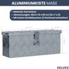 Aluminiumbox mit Deckel - Abschließbar | Alubox Deichselbox Alu Anhängerbox Werkzeugkiste Metall Transportbox Metallkiste, 48,5x14x20cm Silber Bild 3