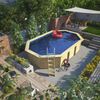 Achteck-Pool X4 400x611 cm Holz kdi, Set mit Filter+Skimmer, Karibu Bild 1