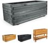BooGardi Pflanzkübel groß außen & innen mit Vlies · Blumenkasten XXL (Pflanzkasten rechteckig · 90 cm lang anthrazit), 10 Größen · Hochbeet · Holz · für Garten, Balkon & Terrasse Bild 2