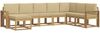 vidaXL Outdoor-Sofagarnitur mit Kissen 8 pcs Weiß und Beige 3388057 Bild 2