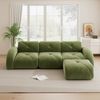 3-Sitzer Modulsofa H 76 x T 281 x B 171 cm aus Chenille in Grün, rahmenloses Couch-System Bild 3