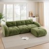 3-Sitzer Modulsofa H 76 x T 281 x B 171 cm aus Chenille in Grün, rahmenloses Couch-System Bild 2