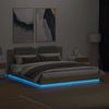 vidaXL Bettgestell mit Kopfteil & LED-Leuchten Sonoma-Eiche 200x200 cm 3209984 Bild 4