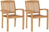 vidaXL Gartenstühle 2 Stk. mit Grünen Kissen Massivholz Teak 3063257 Bild 4