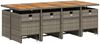 vidaXL 13-teiliges Garten-Ess-Set mit Kissen, grau, Polyrattan 3277756 Bild 3