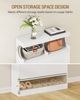 Schuhschrank, Holz Schuhkipper, Schuhregal, Offenes Fach, Trennwand Verstellbar, 20 Paar, Schuhaufbewahrung für Flur, Garderobe, 2 Klappen (80B cm), Weiß Bild 5