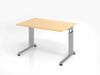 Schreibtisch C-Fuß 120x80 cm Ahorn/Silber Bild 2