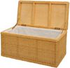 Krines Home Truhe Wäschetruhe mit Deckel Natur Rattan Truhe Aufbewahrung Rattantruhe (Wäschebox), mit herausnehmbarem Stoffinlett Truhenbank 80x40x40cm Bild 3
