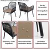 2er-Set Gartenstuhl HWC-O12, Outdoor Sitzpolster Aluminium Seilgeflecht Rope ~ hellgrau, Bezug taupe Bild 2