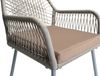 2er-Set Gartenstuhl HWC-O12, Outdoor Sitzpolster Aluminium Seilgeflecht Rope ~ hellgrau, Bezug taupe Bild 5