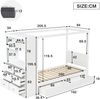 Merax Kinderbett Einzelbett Holzbett Jugendbett 90x200cm mit Stauraum und Seitenschrank, Klassisches Bett mit Lattenrost, Himmelbett, Weiß Bild 4