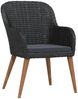 vidaXL 5-tlg. Garten-Essgruppe mit Kissen Schwarz 3099507 Bild 3