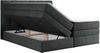 Boxspringbett mit Doppelmatratze - ALVIN-KING Dunkelgrau 160x200 cm Stoff Hart (H4) Bild 4