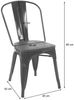 Stuhl HWC-A73 inkl. Holz-Sitzfläche, Bistrostuhl Stapelstuhl, Metall Industriedesign stapelbar ~ grau Bild 2