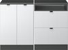 Küchenschrank für Dachschrägen R-Line Weiß Riffel 120 cm 2er Set Schrankkorpuss 60 cm Tiefe Vicco Bild 3