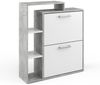 Schuhkipper Orlando Weiß/Beton 24.5 x 90 cm Vicco Bild 1