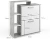 Schuhkipper Orlando Weiß/Beton 24.5 x 90 cm Vicco Bild 3