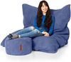 Green Bean® Sitzsack + Pouf im Set - XXL Riesensitzsack mit passendem Sitzhocker | Bean Bag mit EPS Füllung - Dunkelblau Bild 2
