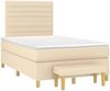 vidaXL Boxspringbett mit Matratze Creme 120x200 cm Stoff, Härtegrad: H2 [3137226] Bild 3