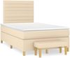 vidaXL Boxspringbett mit Matratze Creme 120x200 cm Stoff, Härtegrad: H2 [3137226] Bild 2