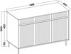 Selsey 'Osaka' Sideboard 3-türig mit drei Schubladen, Eichenholzoptik 'Evo'ke, ca. 100 x 149 x 40 cm Bild 4