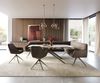 Esszimmerbank Taya-Flex 285x190 cm Strukturstoff Soft Taupe Kreuzgestell kantig Effektfinish Titan Taschenfederkern Links Bild 2