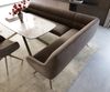 Esszimmerbank Taya-Flex 285x190 cm Strukturstoff Soft Taupe Kreuzgestell kantig Effektfinish Titan Taschenfederkern Links Bild 4