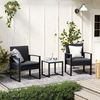 Songmics Balkon Gartenmöbel-Set, PE-Polyrattan schwarz-grau Bild 2