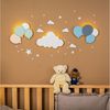 COZYCOLLECTIONS LED Wandleuchte LED-Wandnachtlicht Blaue Ballons in Holzoptik, LED, Warmweiß, Montessori-Design: ruhige Formen, warmes LED, kabellos Bild 4