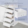 Badezimmerschrank, Küchenschrank, 30 x 80 x 110 cm, Aufbewahrungsschrank mit 4 Schubladen und Offenem Regal, Badschrank Hoch, Verstellbare Ablage, für Badezimmer, Wohnzimmer, Weiß Bild 5