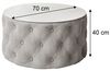 Lookway Couchtisch CHESTERFIELD 70 cm runder gepolsterter couchtisch Bild 4