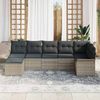 vidaXL Gartensofa-set mit Kissen 7 pcs Hellgrau Poly-Rattan 3345452 Bild 3
