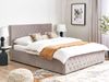 Bett mit Stauraum AMIENS 180 x 200 cm Samtstoff Taupe Bild 3