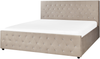Bett mit Stauraum AMIENS 180 x 200 cm Samtstoff Taupe Bild 4
