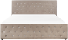 Bett mit Stauraum AMIENS 180 x 200 cm Samtstoff Taupe Bild 5