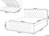 Bett mit Stauraum AMIENS 180 x 200 cm Samtstoff Taupe Bild 2