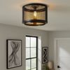 LED Deckenlampe Schlafzimmerleuchte, Gitterschirm gold schwarz Bild 3